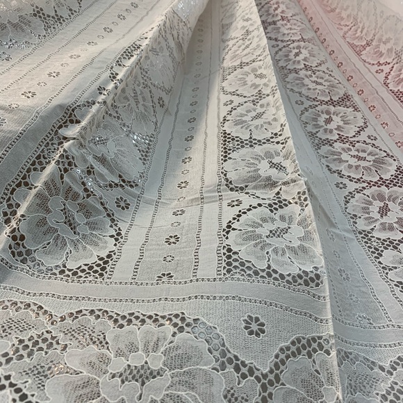 Other - Vinyl Lace Shower Curtain w/ 12 Hooks